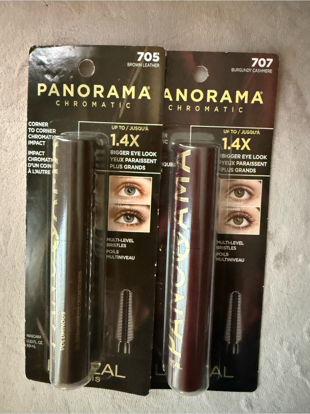 2- Panorama Chromatic Mascara Trio - Blue, Brown, Burgundy